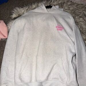 White Fox Boutique White Hoodie with Pink Detail